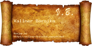 Vallner Borsika névjegykártya
